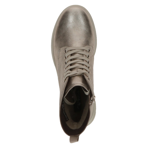 Caprice Metallic Leather Laced Boot 9-26256-45